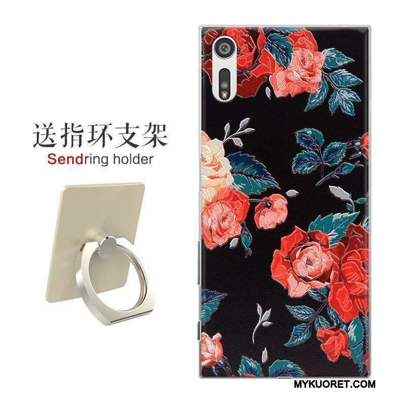 Kuori Sony Xperia Xz Kohokuviointi Punainen Kova, Kotelo Sony Xperia Xz Suojaus Puhelimen Kuoret