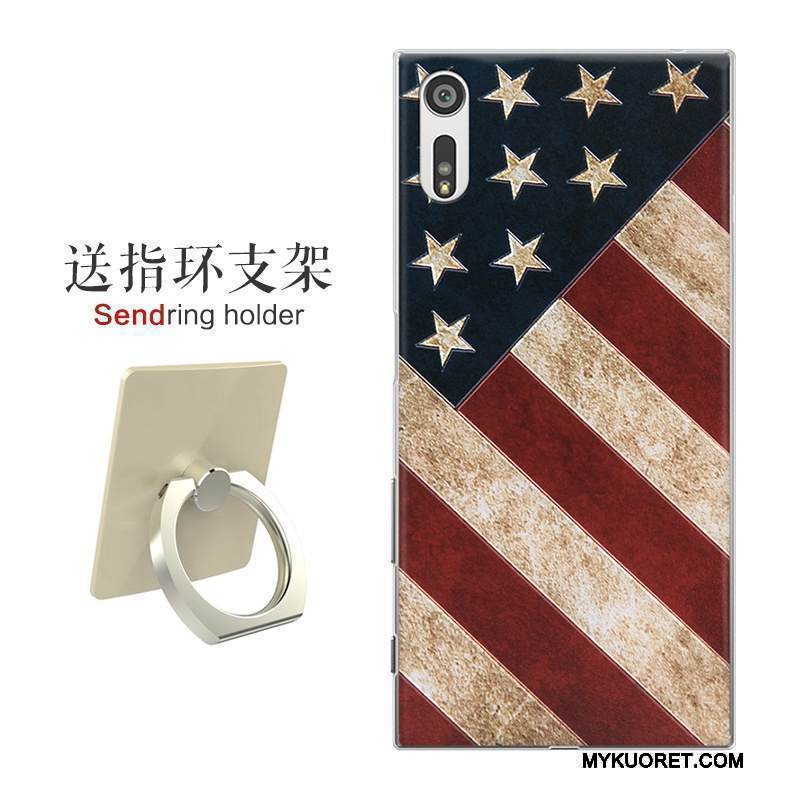 Kuori Sony Xperia Xz Kohokuviointi Punainen Kova, Kotelo Sony Xperia Xz Suojaus Puhelimen Kuoret