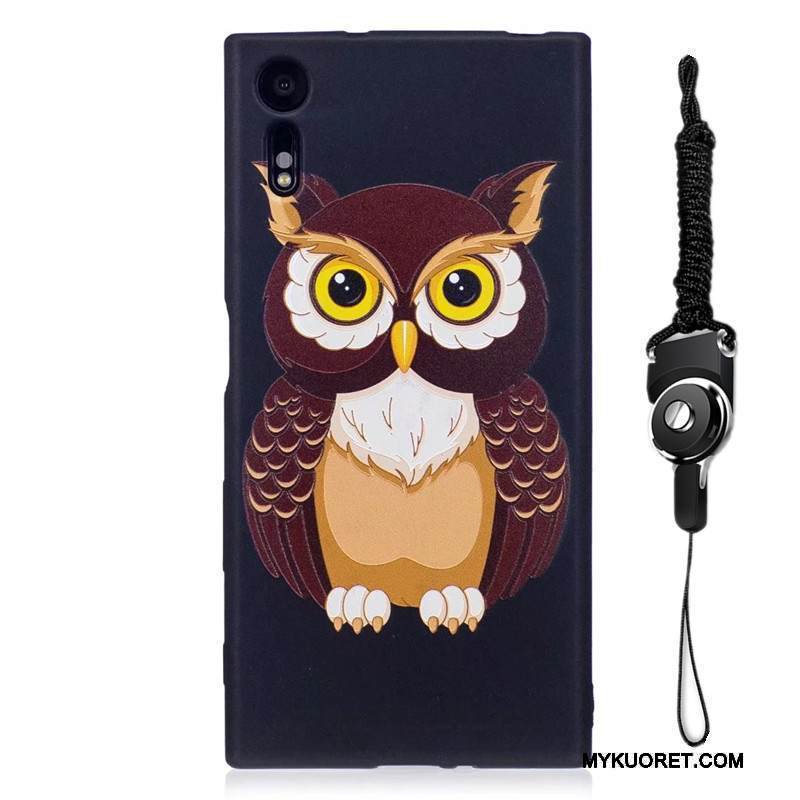 Kuori Sony Xperia Xz Maalaus Pesty Suede Ripustettavat Koristeet, Kotelo Sony Xperia Xz Kohokuviointi Puhelimen Kuoret Vihreä