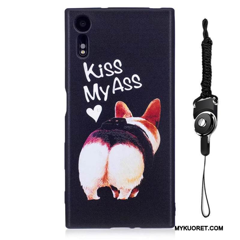 Kuori Sony Xperia Xz Maalaus Pesty Suede Ripustettavat Koristeet, Kotelo Sony Xperia Xz Kohokuviointi Puhelimen Kuoret Vihreä