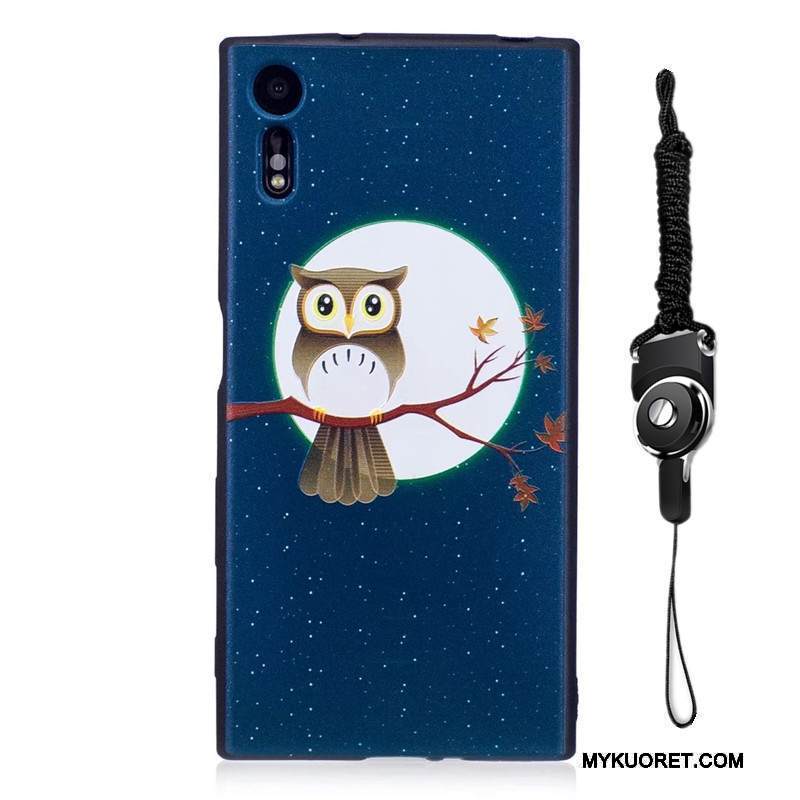 Kuori Sony Xperia Xz Maalaus Pesty Suede Ripustettavat Koristeet, Kotelo Sony Xperia Xz Kohokuviointi Puhelimen Kuoret Vihreä