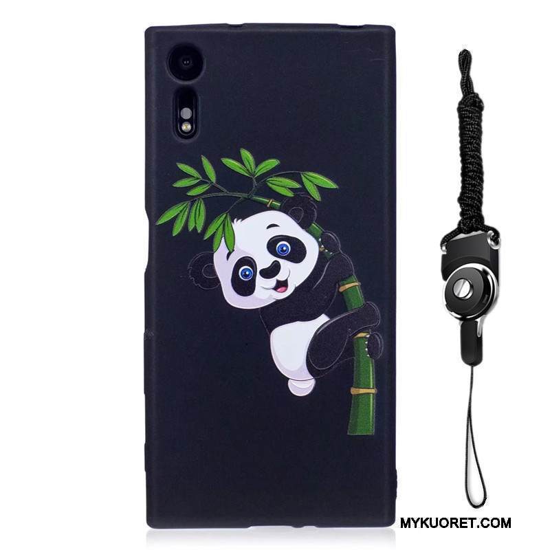 Kuori Sony Xperia Xz Maalaus Pesty Suede Ripustettavat Koristeet, Kotelo Sony Xperia Xz Kohokuviointi Puhelimen Kuoret Vihreä