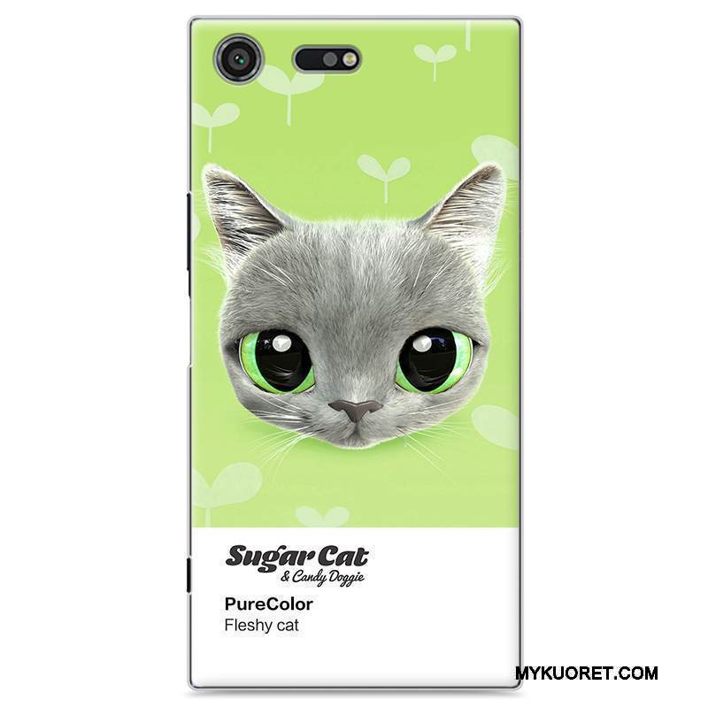 Kuori Sony Xperia Xz Premium Maalaus Läpinäkyvä Puhelimen Kuoret, Kotelo Sony Xperia Xz Premium Sarjakuva Ihana Vihreä