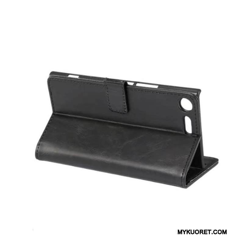 Kuori Sony Xperia Xz Premium Nahka Kortti Silmukka, Kotelo Sony Xperia Xz Premium Suojaus