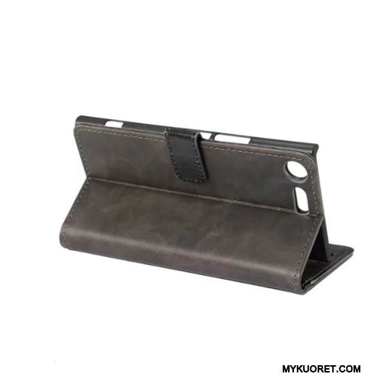 Kuori Sony Xperia Xz Premium Nahka Kortti Silmukka, Kotelo Sony Xperia Xz Premium Suojaus