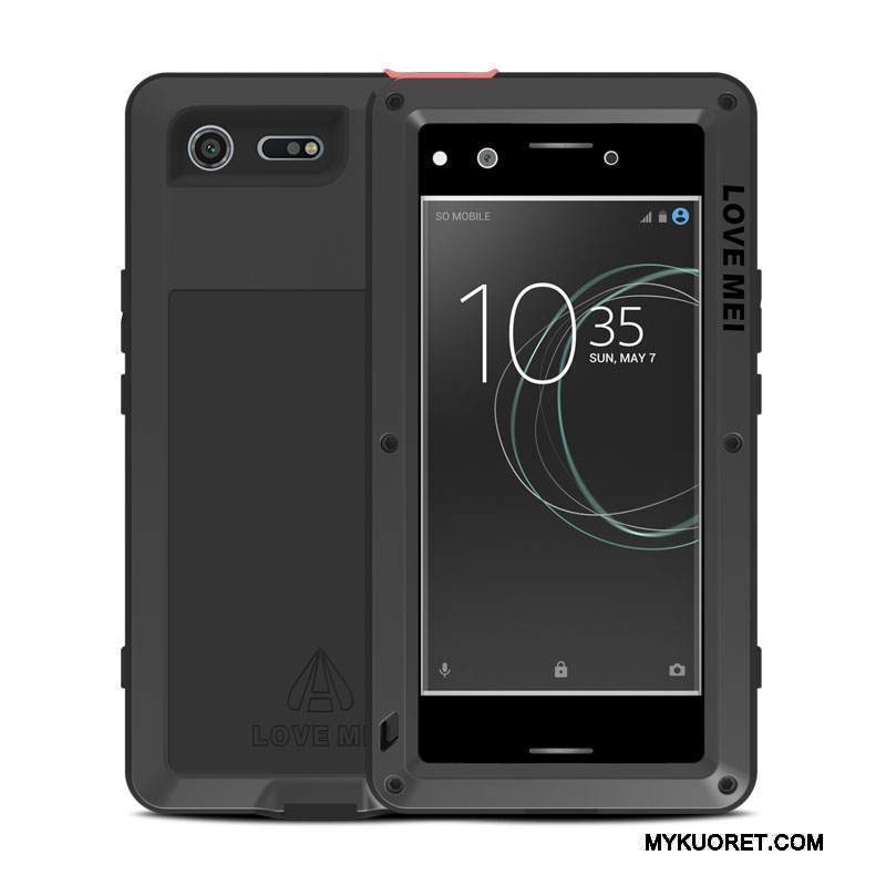 Kuori Sony Xperia Xz Premium Pehmeä Neste Kehys Murtumaton, Kotelo Sony Xperia Xz Premium Metalli Kolme Puolustusta Sininen