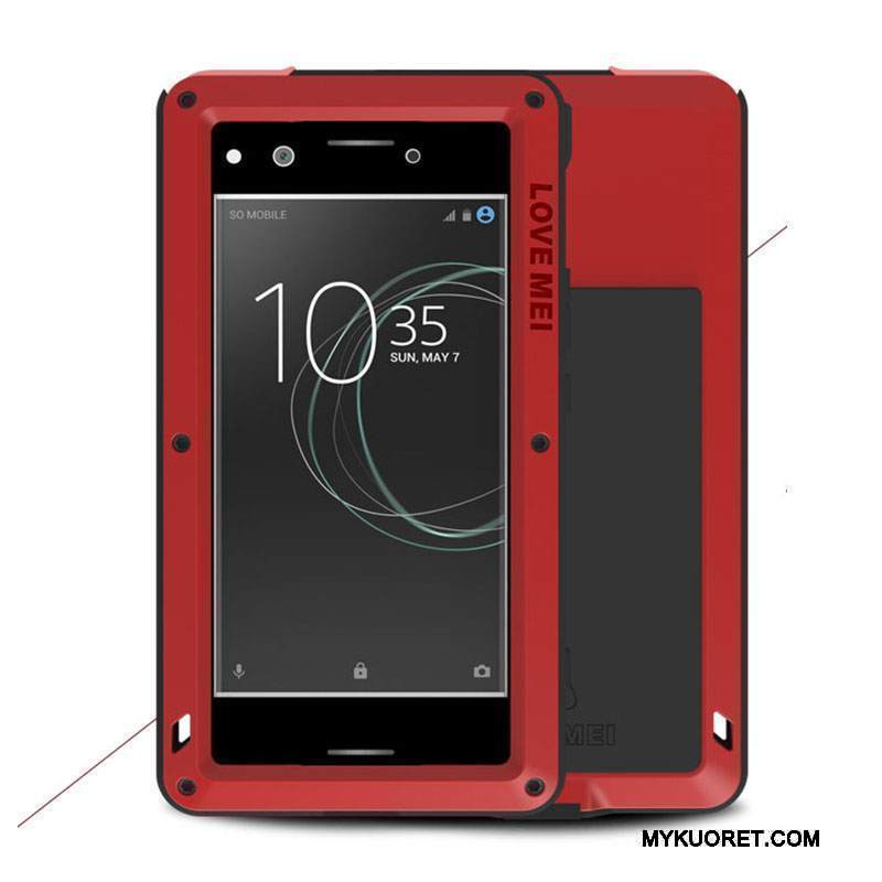 Kuori Sony Xperia Xz Premium Pehmeä Neste Kehys Murtumaton, Kotelo Sony Xperia Xz Premium Metalli Kolme Puolustusta Sininen