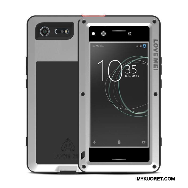 Kuori Sony Xperia Xz Premium Pehmeä Neste Kehys Murtumaton, Kotelo Sony Xperia Xz Premium Metalli Kolme Puolustusta Sininen