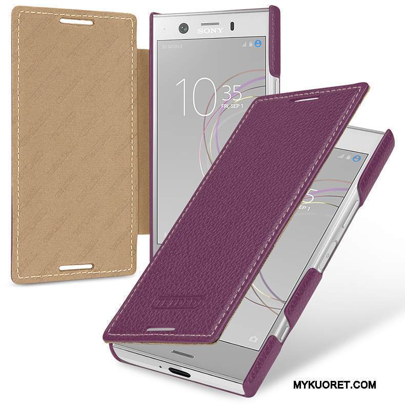 Kuori Sony Xperia Xz1 Compact Kuoret Puhelimen Kuoret Murtumaton, Kotelo Sony Xperia Xz1 Compact Nahka Syvä Väri Vihreä