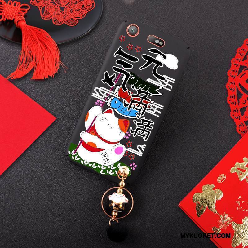 Kuori Sony Xperia Xz1 Compact Laukut Ripustettavat Koristeet Pesty Suede, Kotelo Sony Xperia Xz1 Compact Koira Oranssi