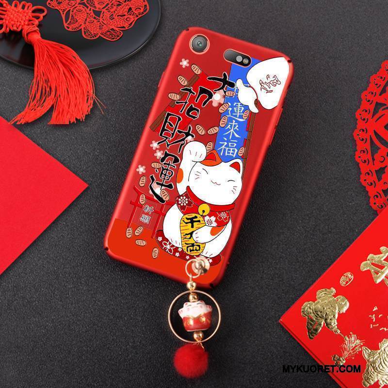 Kuori Sony Xperia Xz1 Compact Laukut Ripustettavat Koristeet Pesty Suede, Kotelo Sony Xperia Xz1 Compact Koira Oranssi