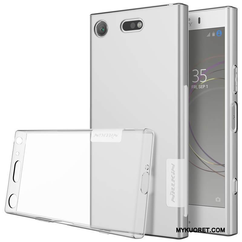 Kuori Sony Xperia Xz1 Compact Laukut Vaalean Harmaa, Kotelo Sony Xperia Xz1 Compact Suojaus Puhelimen Kuoret Läpinäkyvä