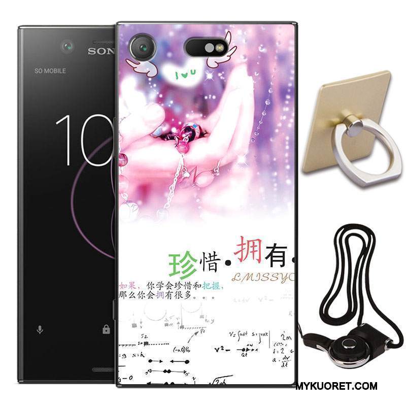 Kuori Sony Xperia Xz1 Compact Maalaus Murtumaton Sininen, Kotelo Sony Xperia Xz1 Compact Suojaus Puhelimen Kuoret