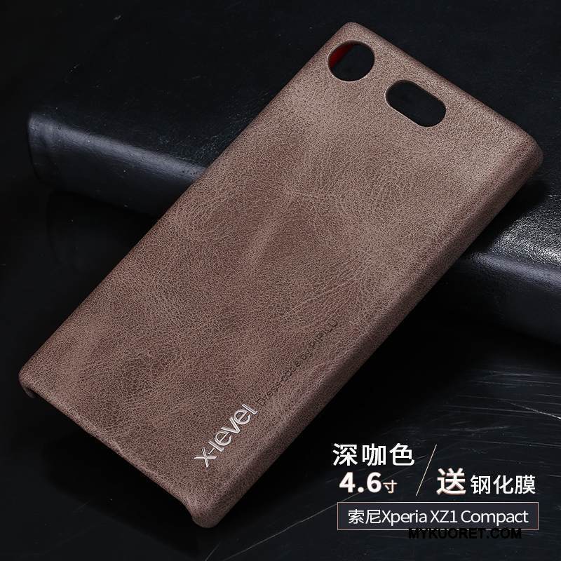 Kuori Sony Xperia Xz1 Compact Nahka Murtumaton Ohut, Kotelo Sony Xperia Xz1 Compact Suojaus Ultra Puhelimen Kuoret