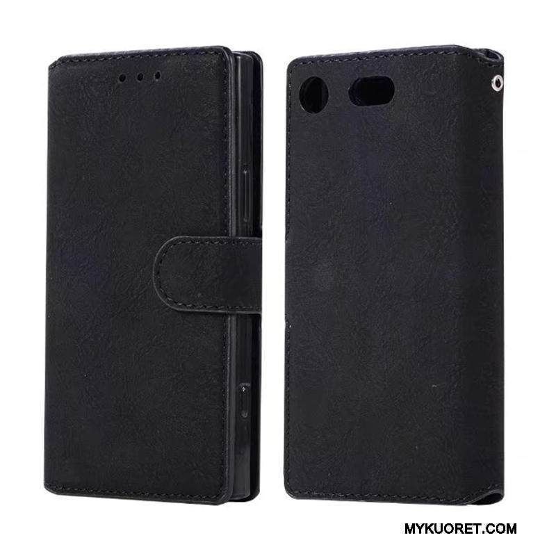 Kuori Sony Xperia Xz1 Compact Nahka Puhelimen Kuoret Kortti, Kotelo Sony Xperia Xz1 Compact Pehmeä Neste