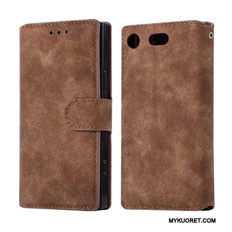 Kuori Sony Xperia Xz1 Compact Nahka Puhelimen Kuoret Kortti, Kotelo Sony Xperia Xz1 Compact Pehmeä Neste