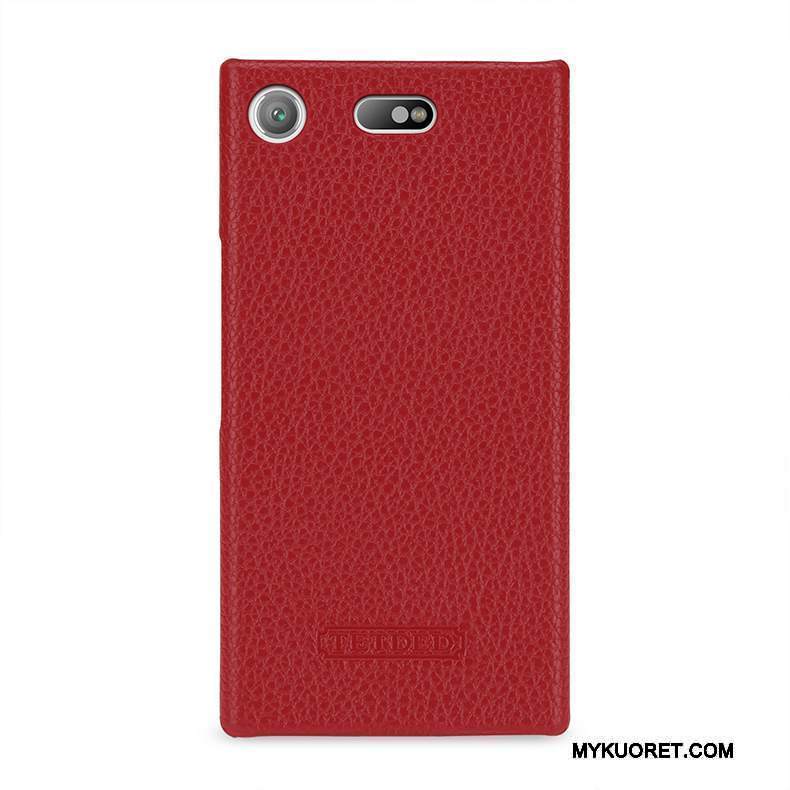 Kuori Sony Xperia Xz1 Compact Nahka Syvä Väri Puhelimen Kuoret, Kotelo Sony Xperia Xz1 Compact Suojaus Vihreä Murtumaton