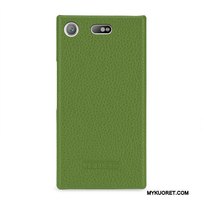 Kuori Sony Xperia Xz1 Compact Nahka Syvä Väri Puhelimen Kuoret, Kotelo Sony Xperia Xz1 Compact Suojaus Vihreä Murtumaton