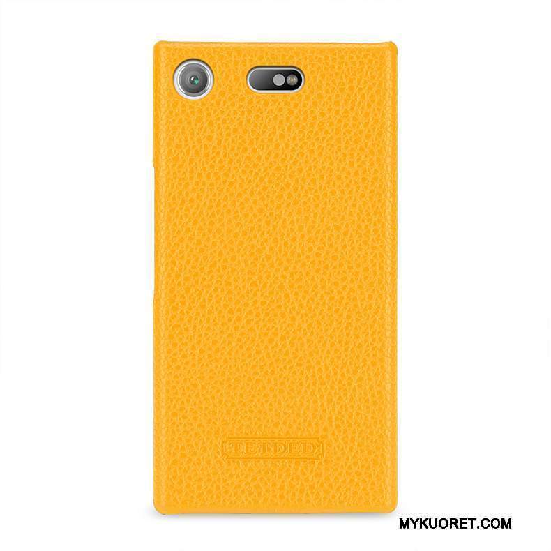 Kuori Sony Xperia Xz1 Compact Nahka Syvä Väri Puhelimen Kuoret, Kotelo Sony Xperia Xz1 Compact Suojaus Vihreä Murtumaton