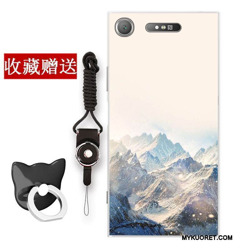 Kuori Sony Xperia Xz1 Compact Pehmeä Neste Puhelimen Kuoret Tuuli, Kotelo Sony Xperia Xz1 Compact Suojaus Taide Sininen