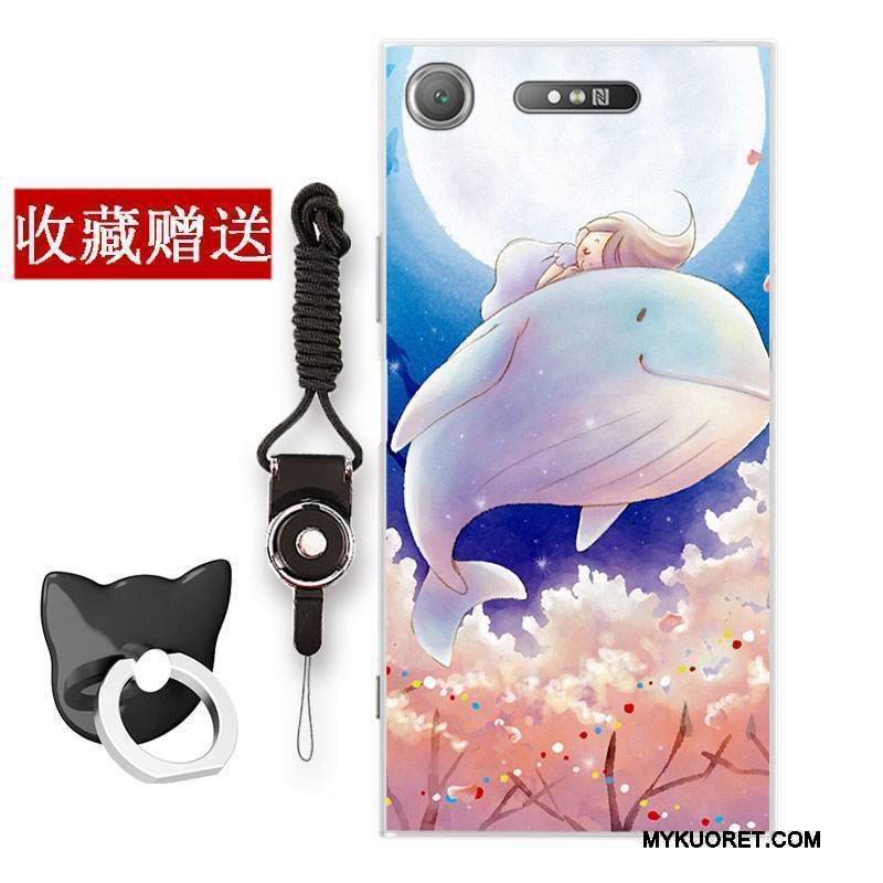 Kuori Sony Xperia Xz1 Compact Pehmeä Neste Puhelimen Kuoret Tuuli, Kotelo Sony Xperia Xz1 Compact Suojaus Taide Sininen