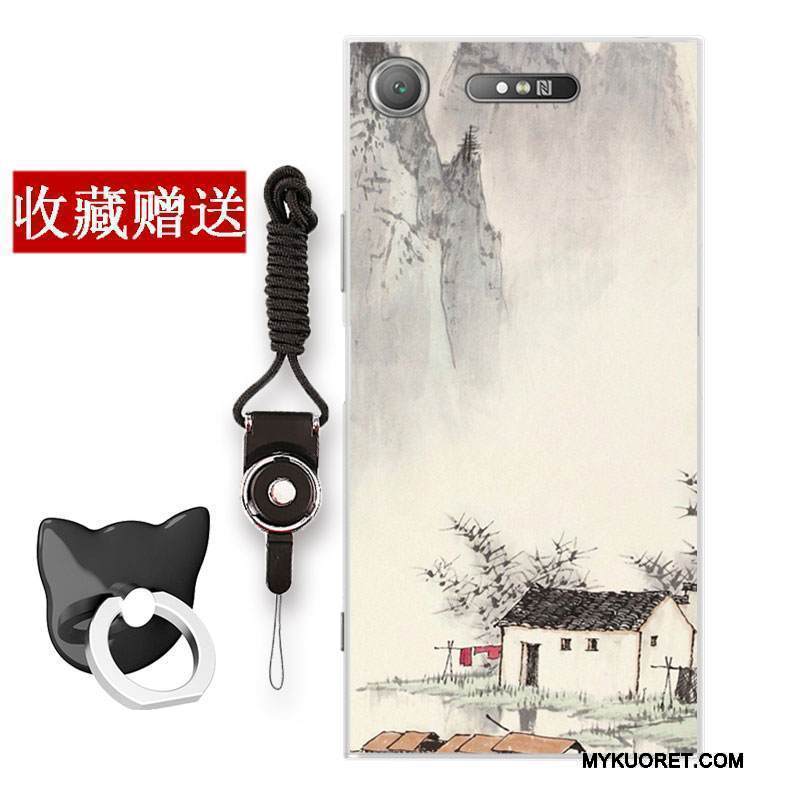 Kuori Sony Xperia Xz1 Compact Pehmeä Neste Puhelimen Kuoret Tuuli, Kotelo Sony Xperia Xz1 Compact Suojaus Taide Sininen