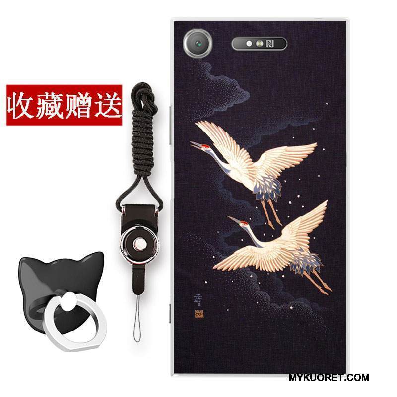 Kuori Sony Xperia Xz1 Compact Pehmeä Neste Puhelimen Kuoret Tuuli, Kotelo Sony Xperia Xz1 Compact Suojaus Taide Sininen