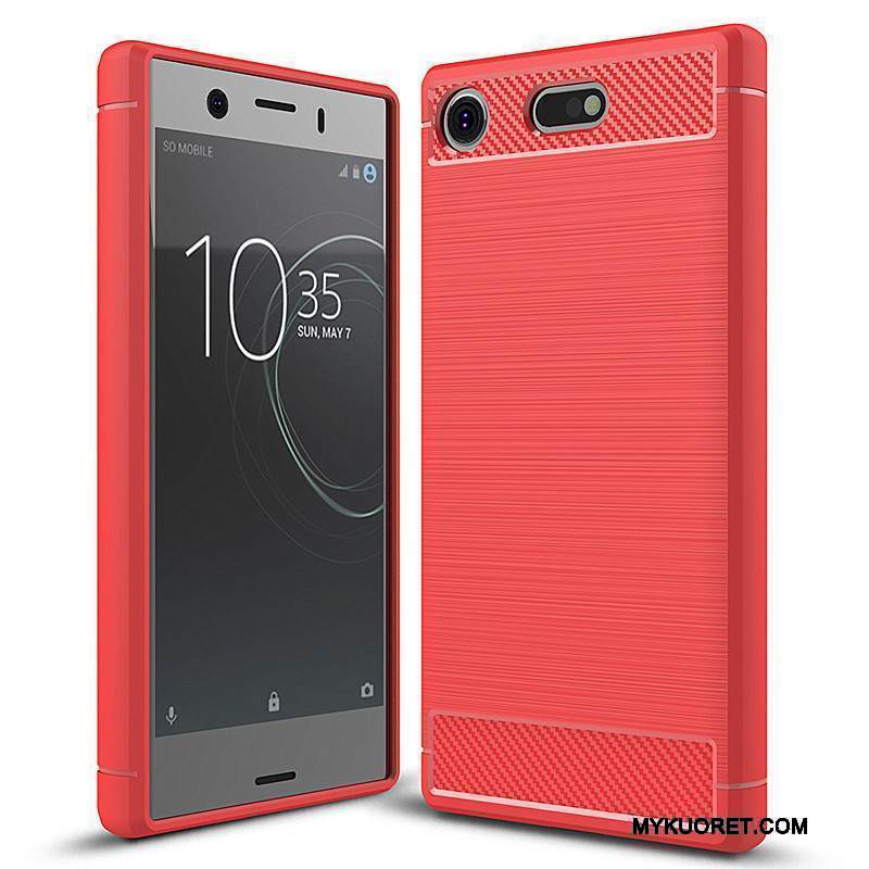 Kuori Sony Xperia Xz1 Compact Silikoni Trendi Punainen, Kotelo Sony Xperia Xz1 Compact Pehmeä Neste Puhelimen Kuoret