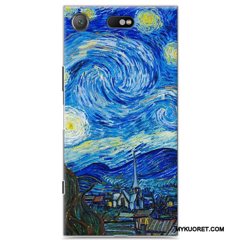 Kuori Sony Xperia Xz1 Compact Suojaus Kova Sininen, Kotelo Sony Xperia Xz1 Compact Maalaus Puhelimen Kuoret