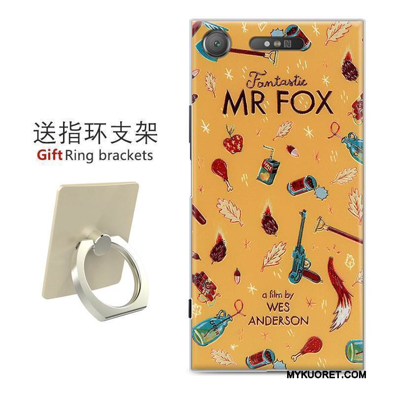 Kuori Sony Xperia Xz1 Kohokuviointi Musta Persoonallisuus, Kotelo Sony Xperia Xz1 Maalaus Puhelimen Kuoret