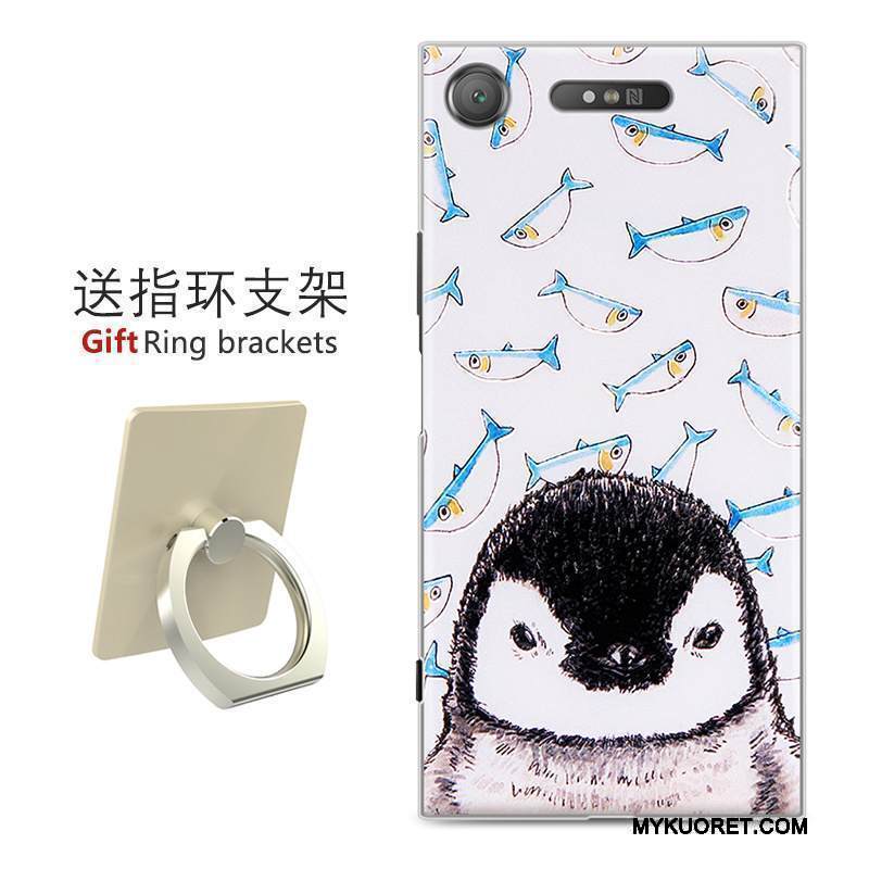 Kuori Sony Xperia Xz1 Kohokuviointi Musta Persoonallisuus, Kotelo Sony Xperia Xz1 Maalaus Puhelimen Kuoret