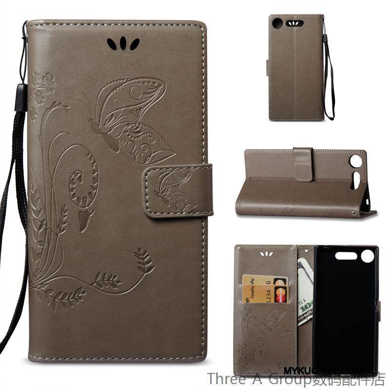 Kuori Sony Xperia Xz1 Kuoret Murtumaton Valkoinen, Kotelo Sony Xperia Xz1 Nahka Kortti