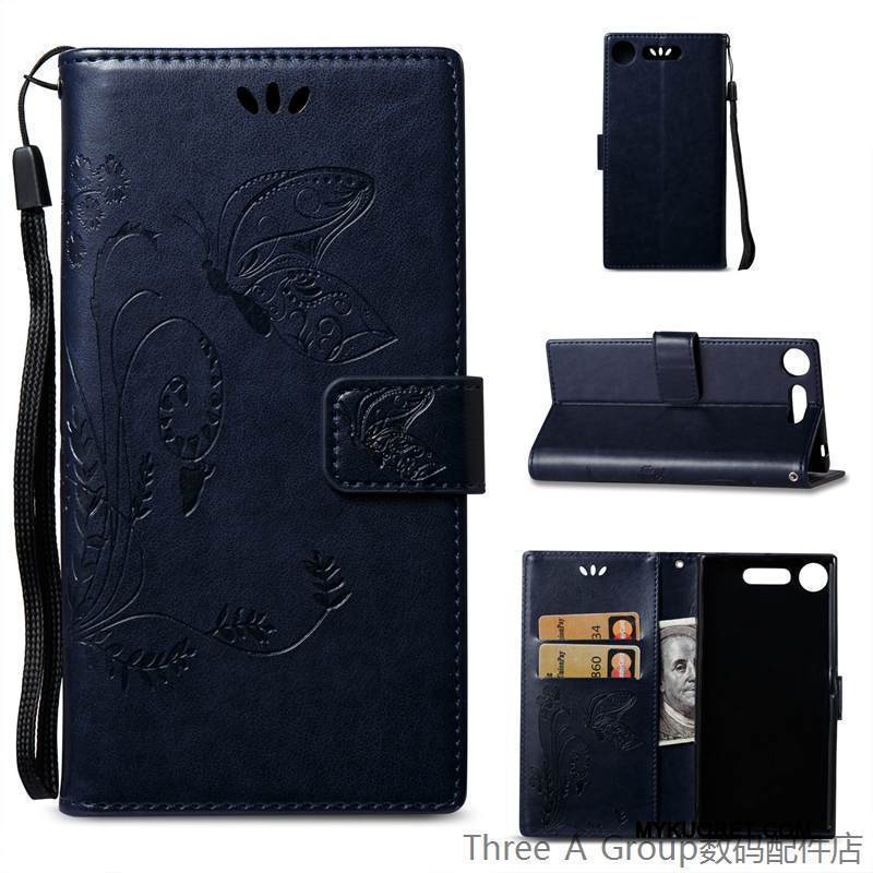 Kuori Sony Xperia Xz1 Kuoret Murtumaton Valkoinen, Kotelo Sony Xperia Xz1 Nahka Kortti