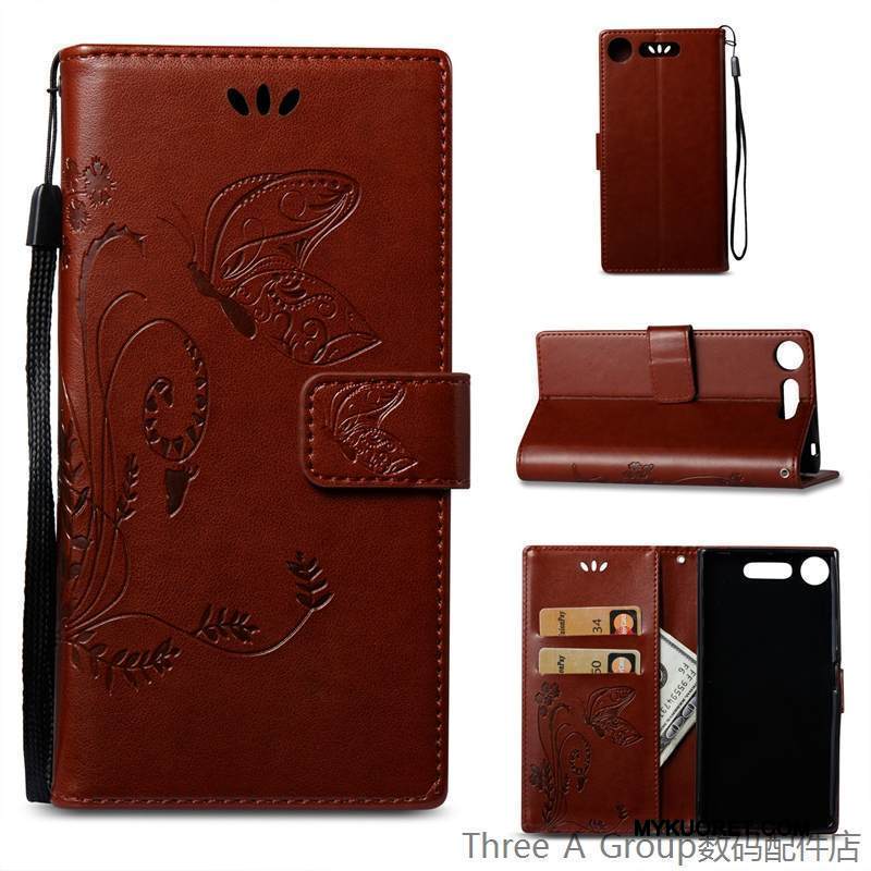 Kuori Sony Xperia Xz1 Kuoret Murtumaton Valkoinen, Kotelo Sony Xperia Xz1 Nahka Kortti