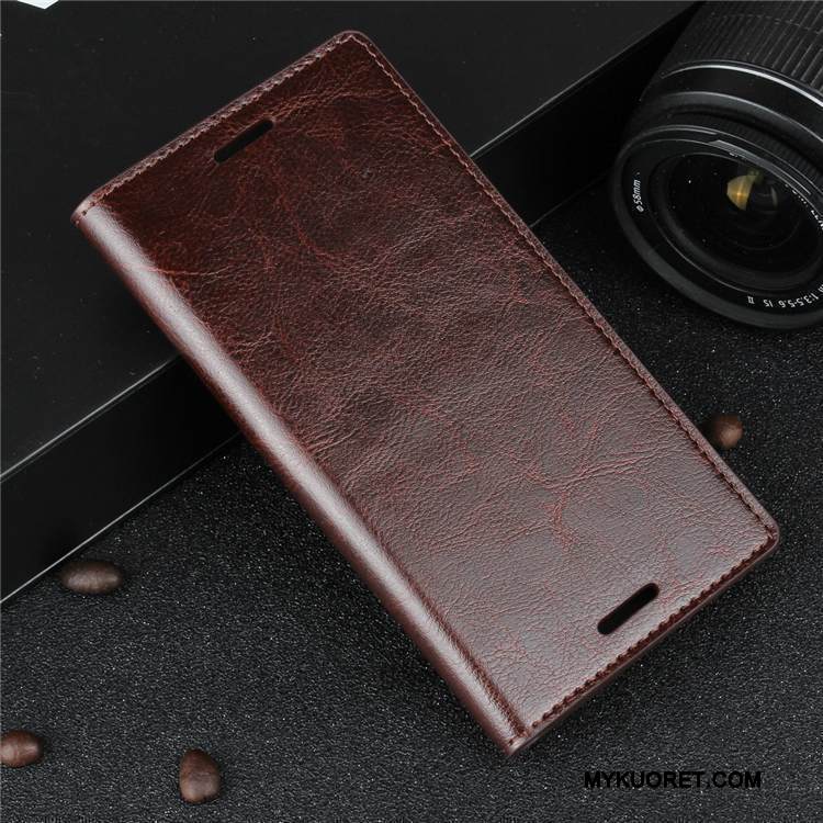 Kuori Sony Xperia Xz1 Nahka Liiketoiminta Punainen, Kotelo Sony Xperia Xz1 Suojaus Puhelimen Kuoret