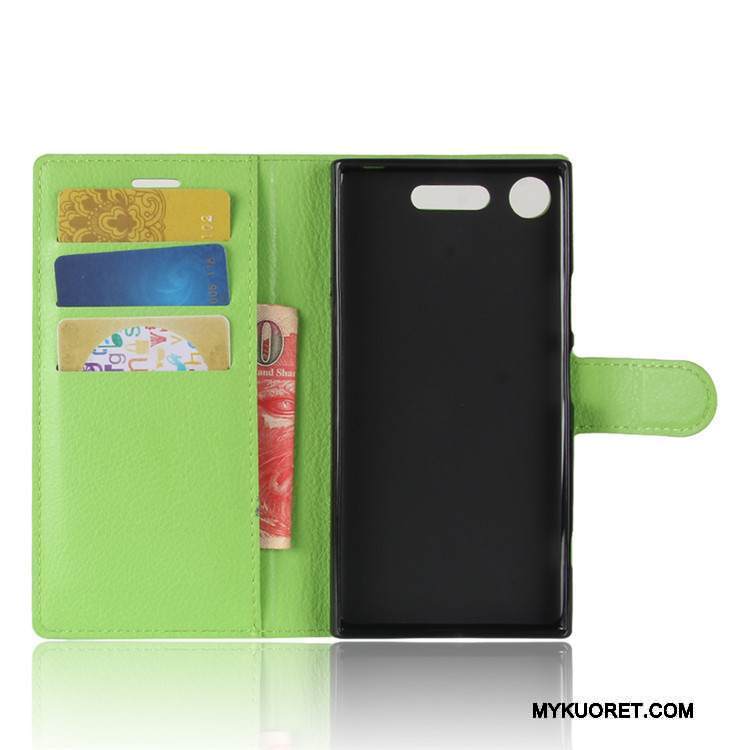 Kuori Sony Xperia Xz1 Nahka Puhelimen Kuoret Vihreä, Kotelo Sony Xperia Xz1 Suojaus