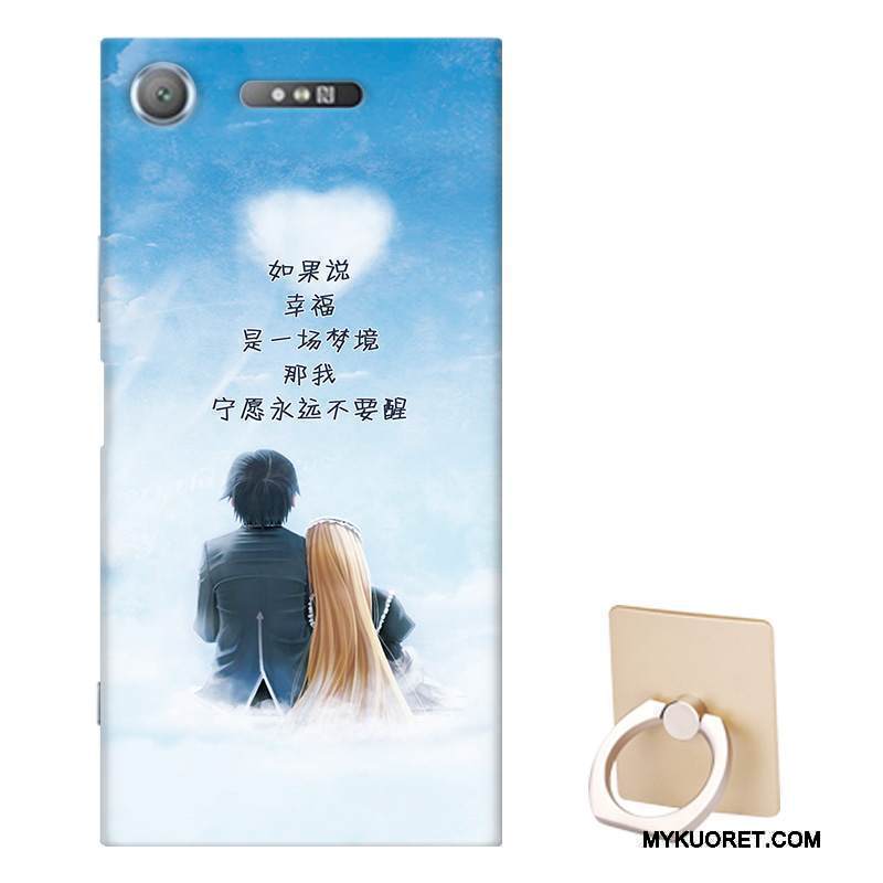 Kuori Sony Xperia Xz1 Pehmeä Neste Persoonallisuus Muokata, Kotelo Sony Xperia Xz1 Suojaus Violetti Murtumaton