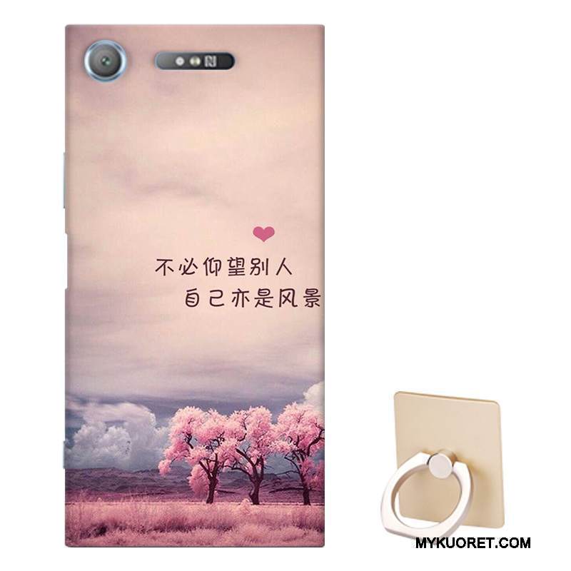 Kuori Sony Xperia Xz1 Pehmeä Neste Persoonallisuus Muokata, Kotelo Sony Xperia Xz1 Suojaus Violetti Murtumaton