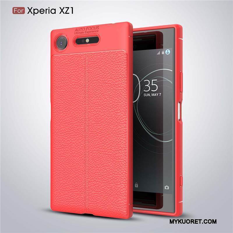 Kuori Sony Xperia Xz1 Silikoni Puhelimen Kuoret Punainen, Kotelo Sony Xperia Xz1 Pehmeä Neste Murtumaton