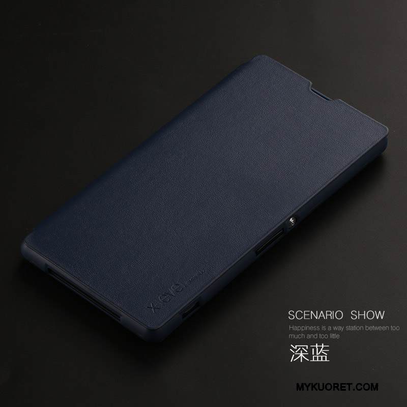 Kuori Sony Xperia Z1 Nahka Ohut Ultra, Kotelo Sony Xperia Z1 Laukut Puhelimen Kuoret Punainen