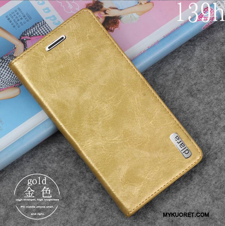 Kuori Sony Xperia Z1 Nahka Puhelimen Kuoret Kulta, Kotelo Sony Xperia Z1 Suojaus