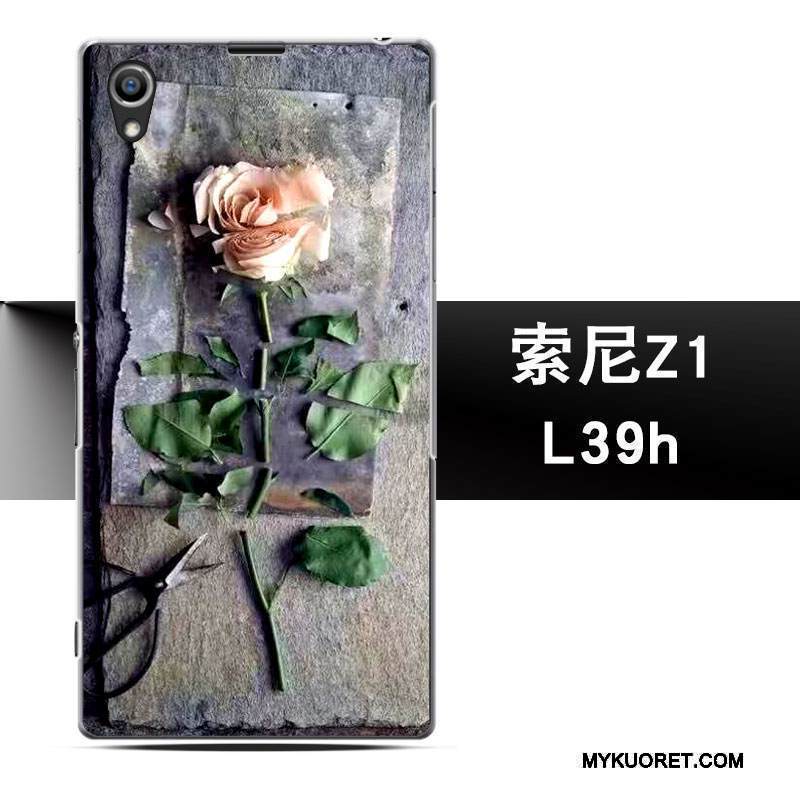 Kuori Sony Xperia Z1 Suojaus Puhelimen Kuoret Jauhe, Kotelo Sony Xperia Z1 Murtumaton Yksinkertainen