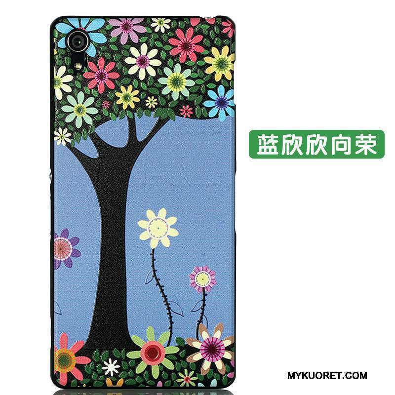 Kuori Sony Xperia Z2 Kohokuviointi Ultra Ohut, Kotelo Sony Xperia Z2 Sarjakuva Pesty Suede Keltainen