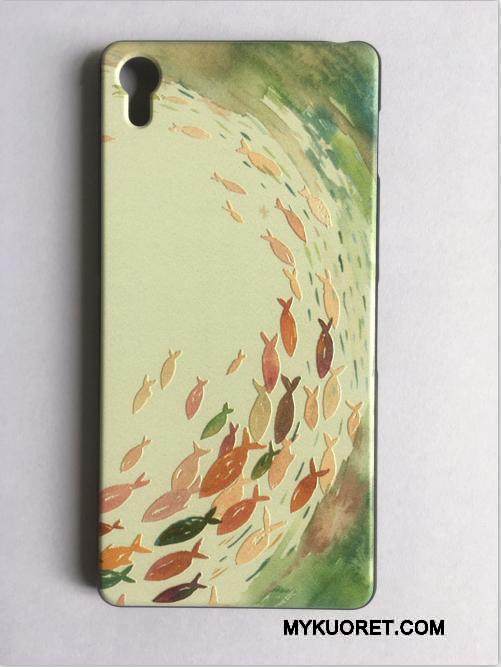 Kuori Sony Xperia Z2 Kohokuviointi Ultra Ohut, Kotelo Sony Xperia Z2 Sarjakuva Pesty Suede Keltainen