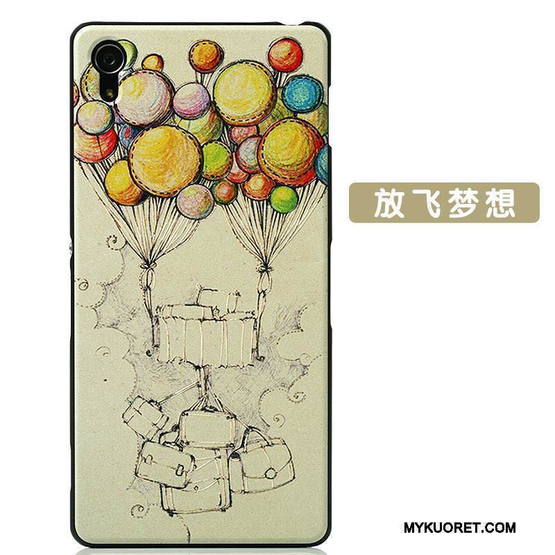 Kuori Sony Xperia Z2 Kohokuviointi Ultra Ohut, Kotelo Sony Xperia Z2 Sarjakuva Pesty Suede Keltainen