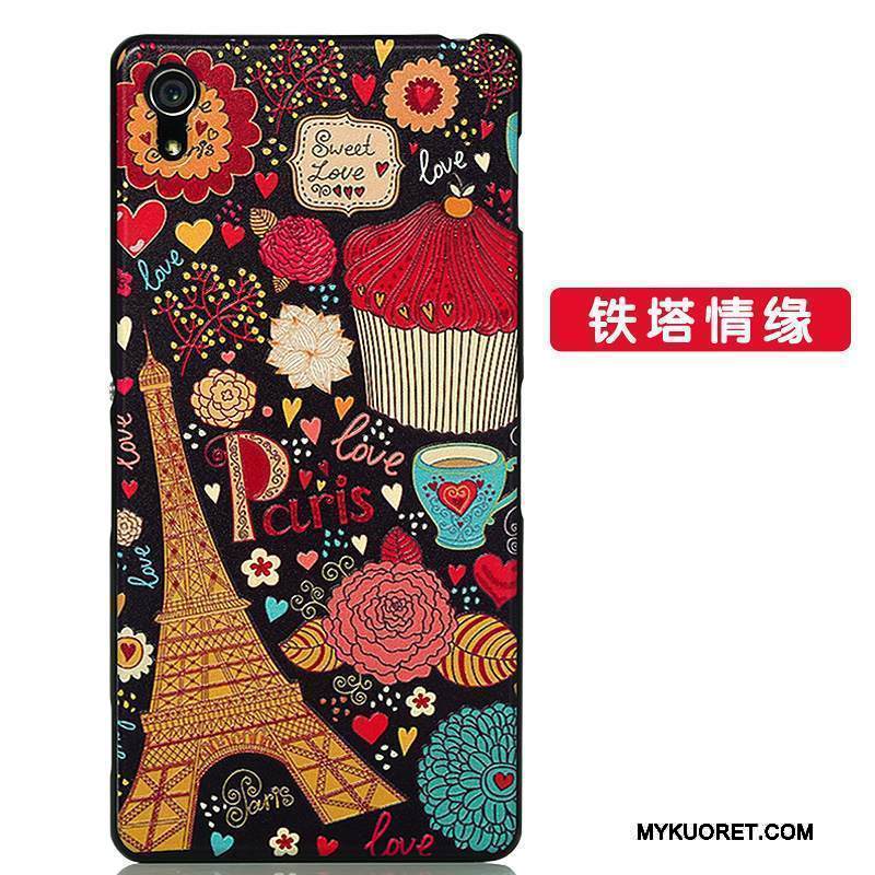 Kuori Sony Xperia Z2 Kohokuviointi Ultra Ohut, Kotelo Sony Xperia Z2 Sarjakuva Pesty Suede Keltainen