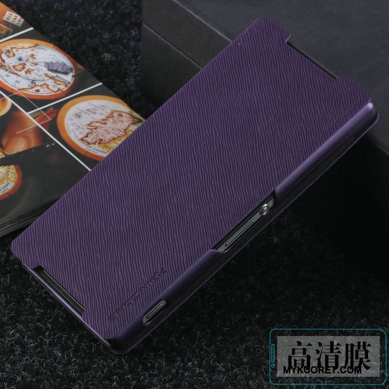 Kuori Sony Xperia Z2 Kuoret Liiketoiminta Puhelimen Kuoret, Kotelo Sony Xperia Z2 Nahka Tummansininen Murtumaton