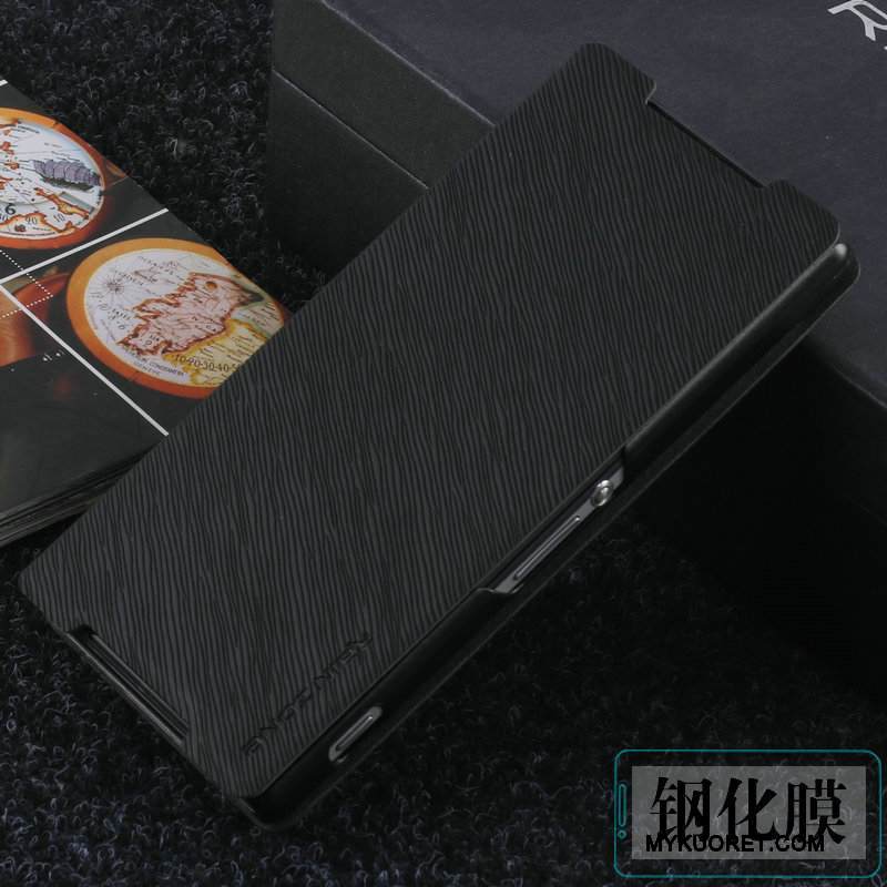 Kuori Sony Xperia Z2 Kuoret Liiketoiminta Puhelimen Kuoret, Kotelo Sony Xperia Z2 Nahka Tummansininen Murtumaton