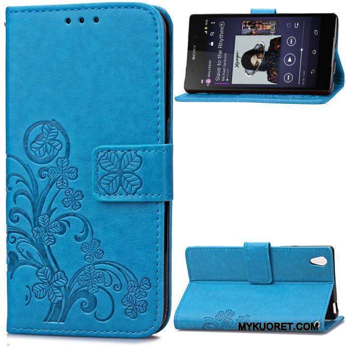 Kuori Sony Xperia Z2 Salkku Violetti Puhelimen Kuoret, Kotelo Sony Xperia Z2 Suojaus Kukka Murtumaton