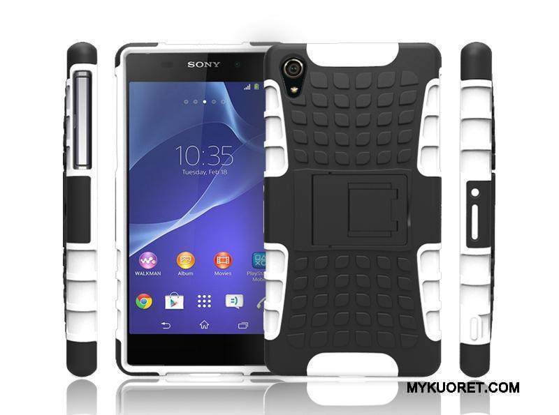 Kuori Sony Xperia Z2 Tuki Liukumaton Puhelimen Kuoret, Kotelo Sony Xperia Z2 Suojaus Kukkakuvio Sininen